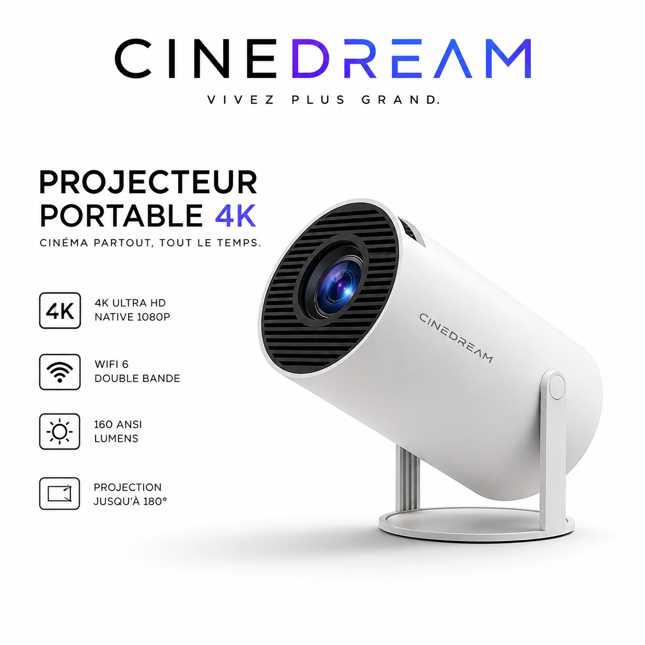 CineDream - Votre Cinéma Portable à Emporter Partout